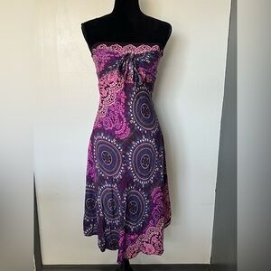 Betsey Johnson Strapless Dress in Purple and Pink